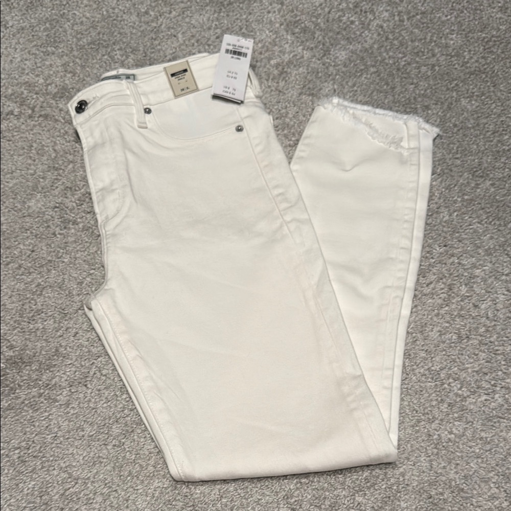 BNWT Abercrombie & Fitch White SIMONE HIGH RISE ANKLE